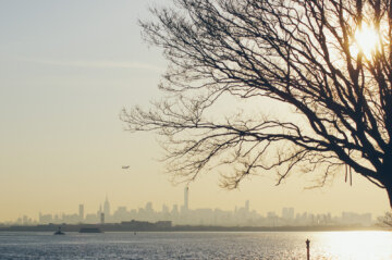 Skyline of Manhattan seen from the Ferry Point Park