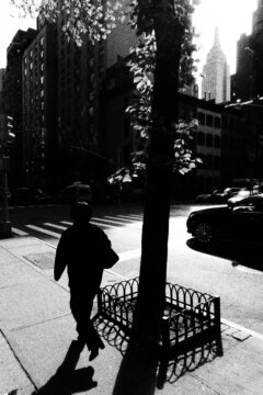 Sidewalk Silhouette, Olympus Tough Grainy Film Street Photography